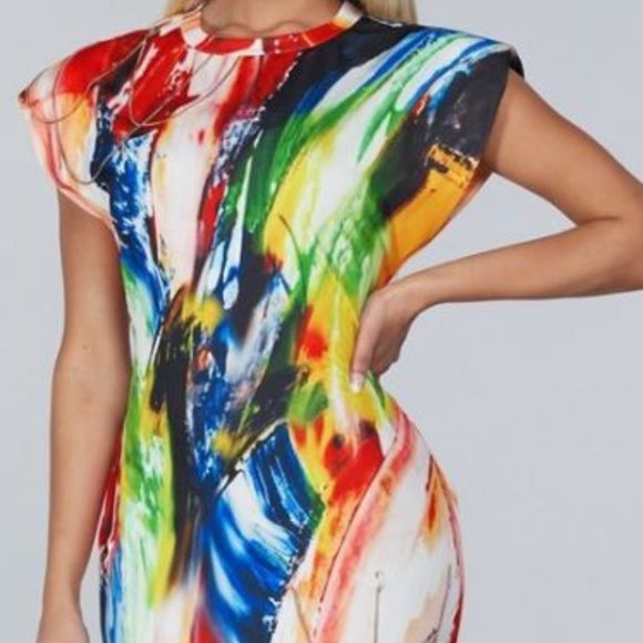 L'ATISTE Dresses & Skirts - SALE EVERYTHING MUST GO Stunning Multi Color Bodycon Mini Dress